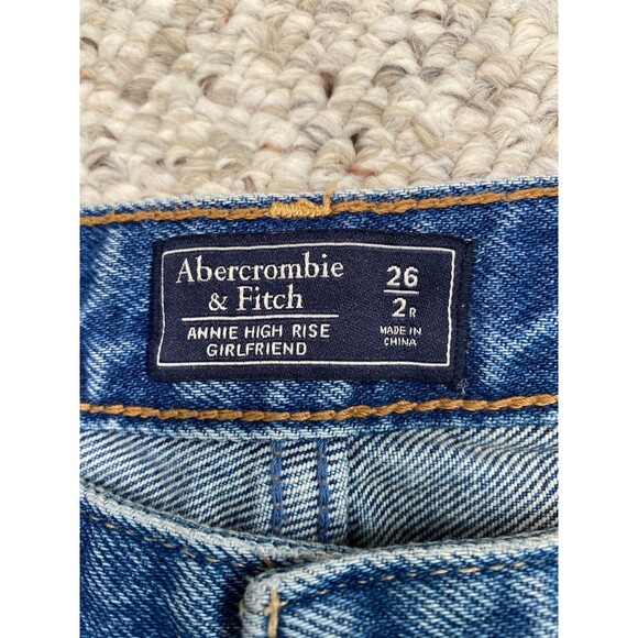 26 Abercrombie & Fitch Annie High-Rise Girlfriend Distressed Raw Fray Hem - Picture 6 of 9